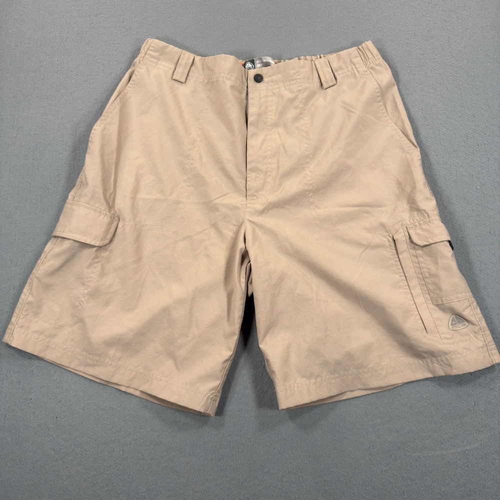 Nike ACG All Conditions Gear Mens Cargo Shorts Tan Khaki Size M Hiking Outdoor